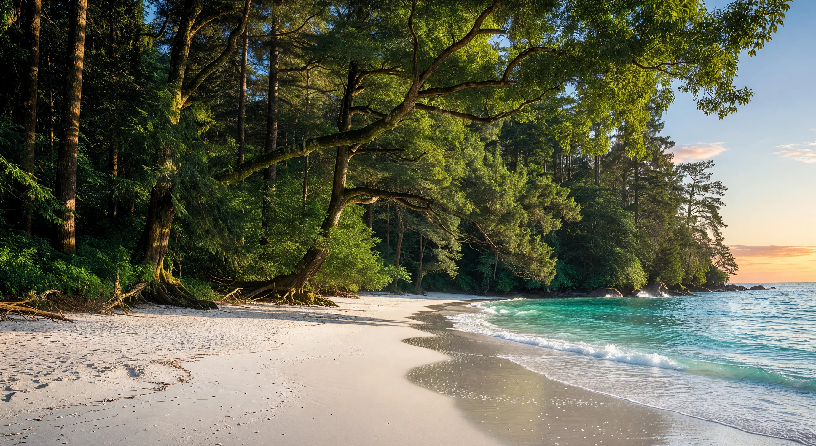 Coastal forest and beach ecosystem
