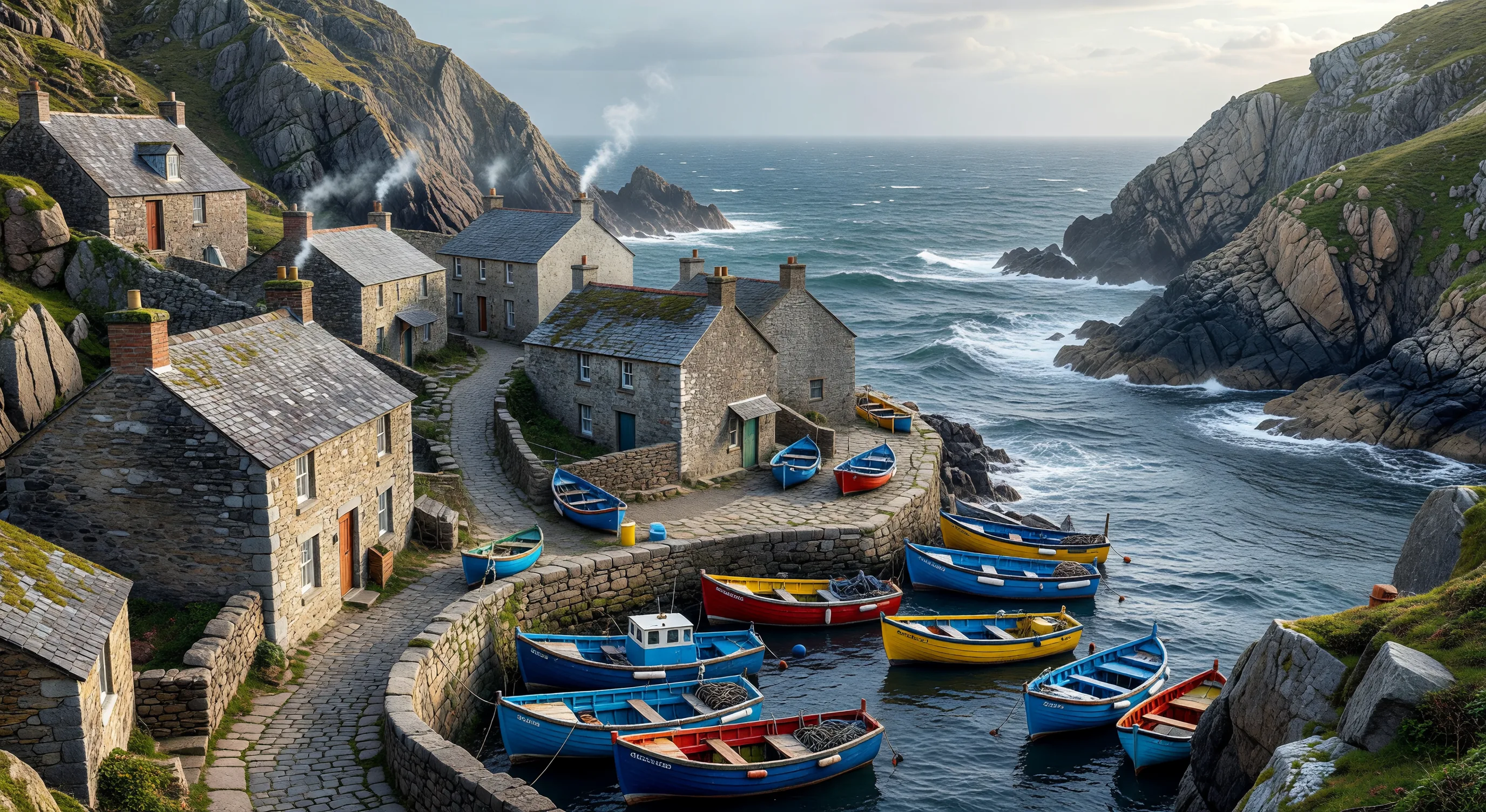 Quaint coastal fishing village
